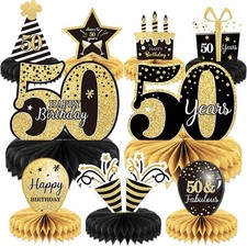 9 Pieces 50th Birthday Decoration 50 th Birthday Centerpieces for Tables Deco...