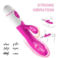 Rabbit Dildo Vibrator Realistic Clit G-Spot Massager Adult Sex Toys for Women