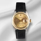 Rolex Vintage 36mm Datejust Gold Dial Steel Yellow Gold Fluted Men's Watch 1601