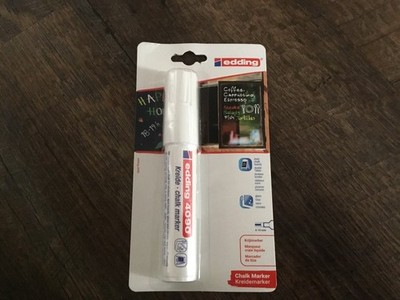 edding 4090 Kreidemarker - weiß - 1 Kreidestift - Keilspitze 4-15 mm - breiter