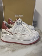 Michael Kors Women Sz 9 Hayes Signature MK Logo Platform Sneaker Rose Pink Mauve