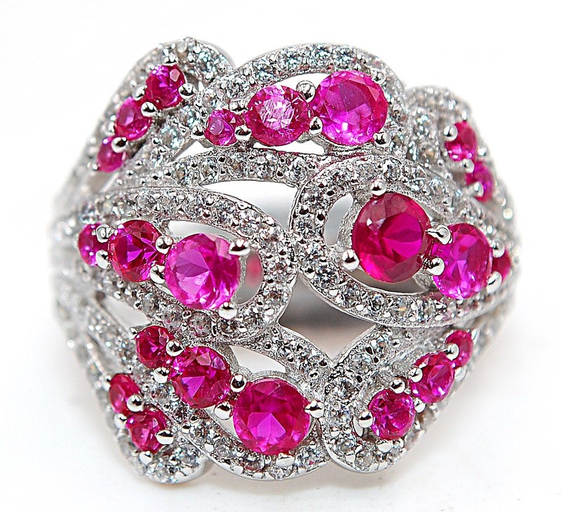 3CT Heat Treated Rubellite Tourmaline 925 Sterling Silver Ring Jewelry Sz 8 F8-1