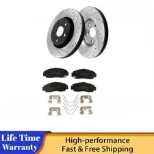 11.81" Front Drilled Rotors Brake Pads for 2006-08 Honda Accord Acura CL TL TSX