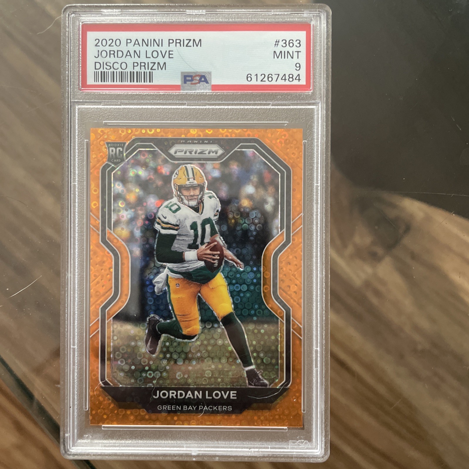 2020 PANINI PRIZM DISCO #363 JORDAN LOVE RC PACKERS PSA 9