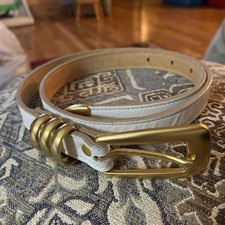 Vtg Cache Belt M Gold Tone Buckle Leather, Mod. Depose