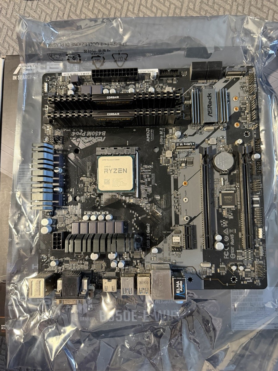CPU ASRock B450 Pro + Ryzen5 3600 Cpu Ryzen 3600 Motherboard ASRock B450M PRO4 ATX Motherboard Ryzen
