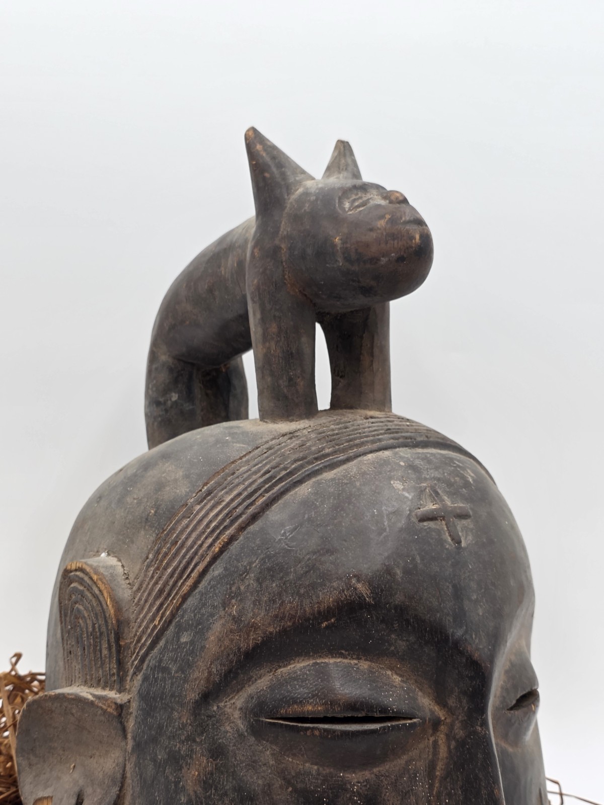 Authentic African Suku Tribal Helmet Mask Animal Totem – Congo Handcarved Wood