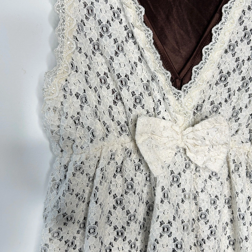 CHARLOTTE RUSSE Y2K Country Chic Cottagecore Boho Babydoll Dress Womens Medium - Image 4 of 4