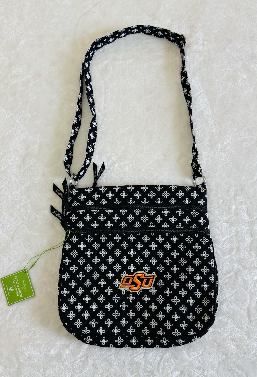 NWT Vera Bradley OKLAHOMA STATE OSU Triple Zip Hipster Cross