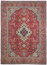 Traditional Red Vintage Wool Oriental Rug 8X11 ft Geometric Design Home Carpet