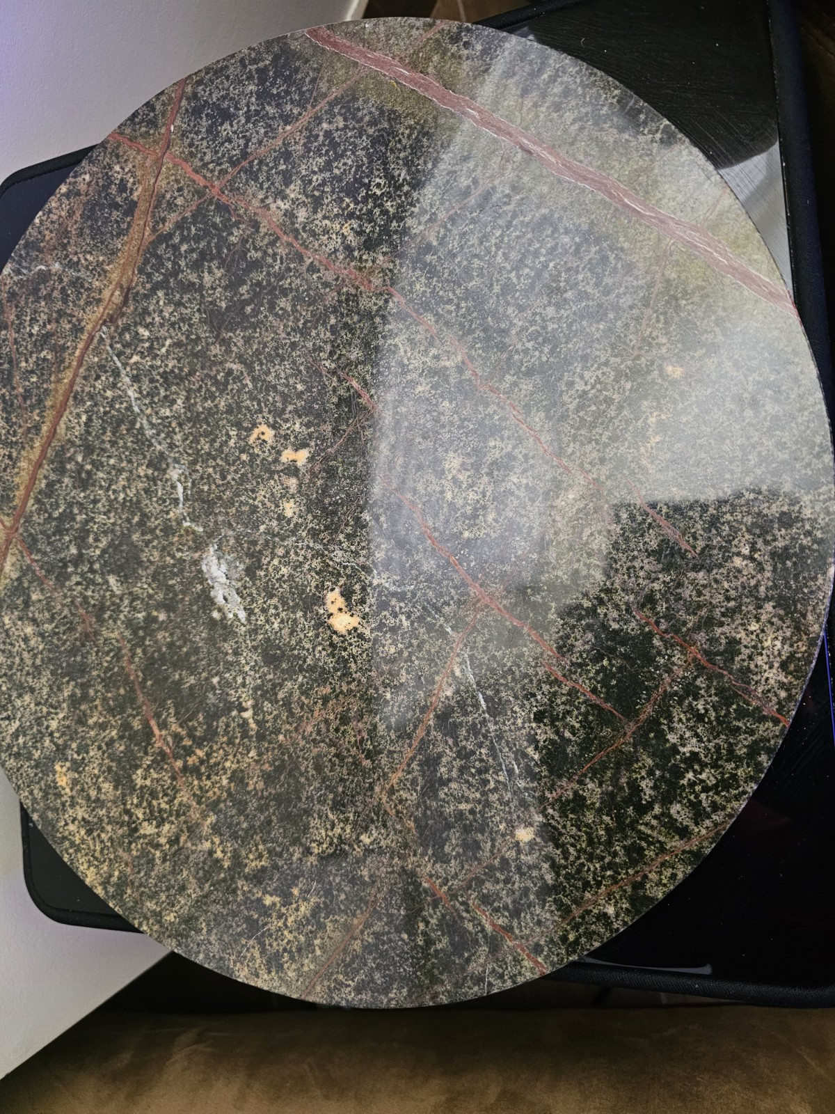 2 Tavoli in marmo Noir Saint Laurent nero rame oro 39 cm e 49 cm