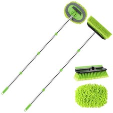 2 Pack Car Wash Brush with 62" Long Handle for Exterior Truck, RV, Boat