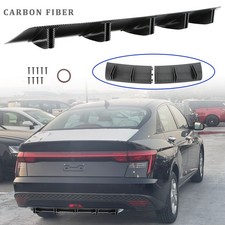 Carbon Rear Bumper Diffuser Lip 10-fin Spoiler Splitter For Hyundai Accent Sedan Carbon Rear Bumper Diffuser Lip 10-fin Spoiler Splitter For Hyundai Accent Sedan