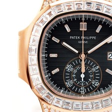 Patek Philippe Nautilus 5980/1400R-011 18K Rose Gold Diamonds Automatic Watch 7