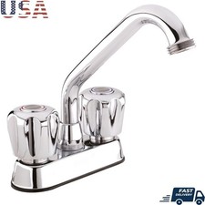 High Arc Two Handle Centerset Laundry Faucet 4GPM Swivel Spout Utility Sink New