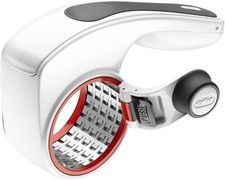 Zyliss Rotary All Cheese Grater With Handle & Two Changeable Blades White New