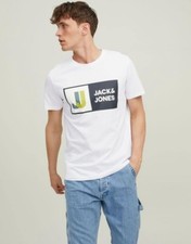 Image of Jack & Jones Men's Logan Crew Neck T-Shirt WHITE size XS