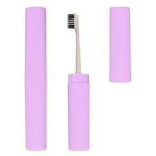 2 Pcs Travel Toothbrush Case, 7.9x1.2x1.2"  Streak Toothbrush Holder, Purple