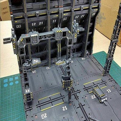 Mechanical Chain Action Base Machine Nest For MG 1/100 Model With Decals Gray