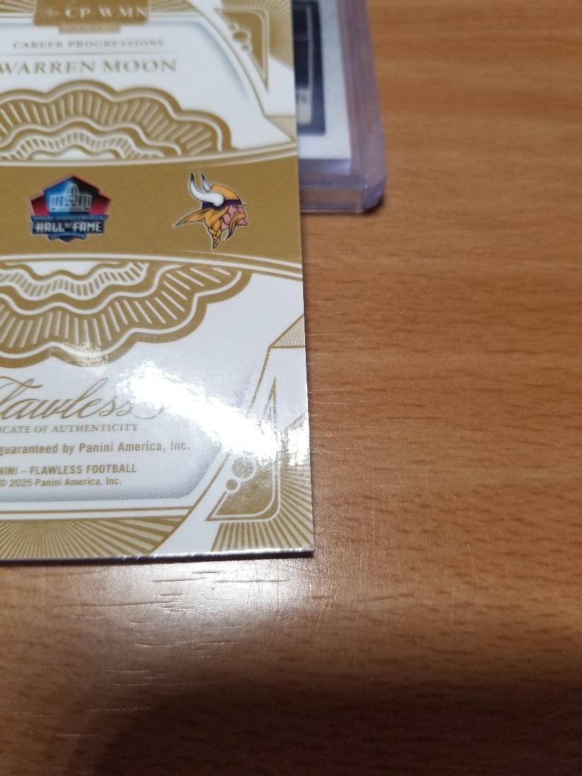 2024 Panini Flawless Warren Moon Autograph Career Progression Silver Auto #/20 view 4