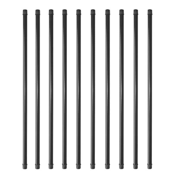 36-inch Galvanized Round Balusters with Plastic End Caps, 10-Pack