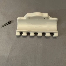 Antique Vintage Porcelain Wall Mount Bathroom Toothbrush/Paste Holder Farmhouse