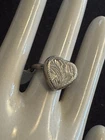 VINTAGE STERLING SILVER HEART LOCKET RING CHARMING