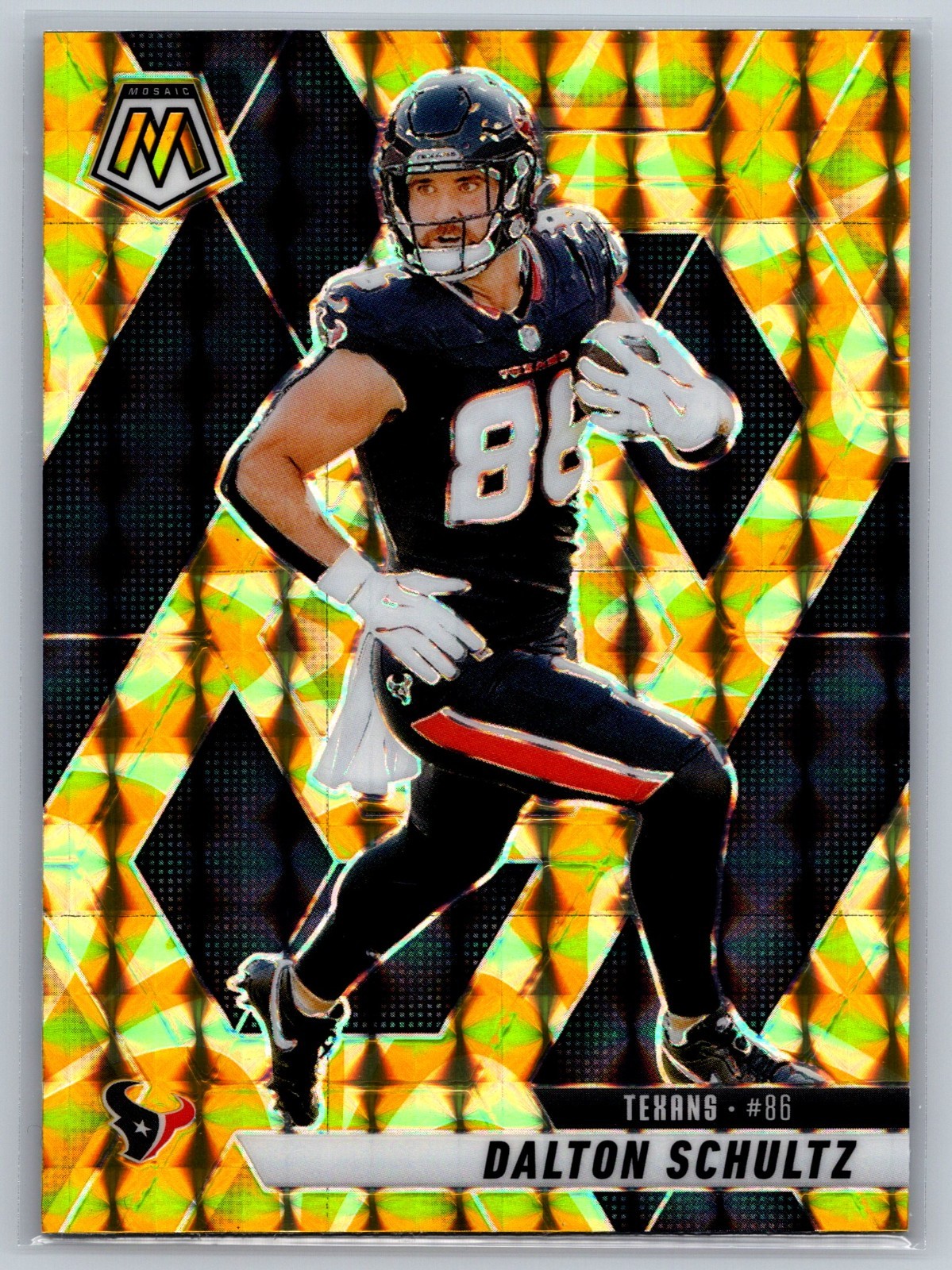 2025 Panini Mosaic Dalton Schultz #85 Reactive Yellow Mosaic Prizm 