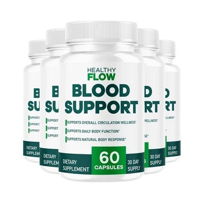 5-Pack Healthy Flow Blood Support   Blood Flow Circulation Support - 300 Caps