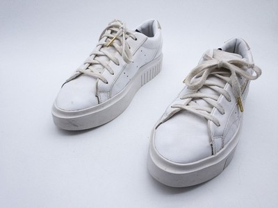 adidas Sleek Super W Unisex Sneaker Schnürschuh Leder Weiß Gr.40 EU Art.39901-10