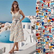 NWOT Boden Dress Joanna Midi Button Down in SeaView City House size 14