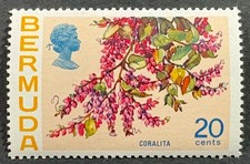 Bermudes, Scott 323, série fleurs 1975, 20 cents, MNH, VF