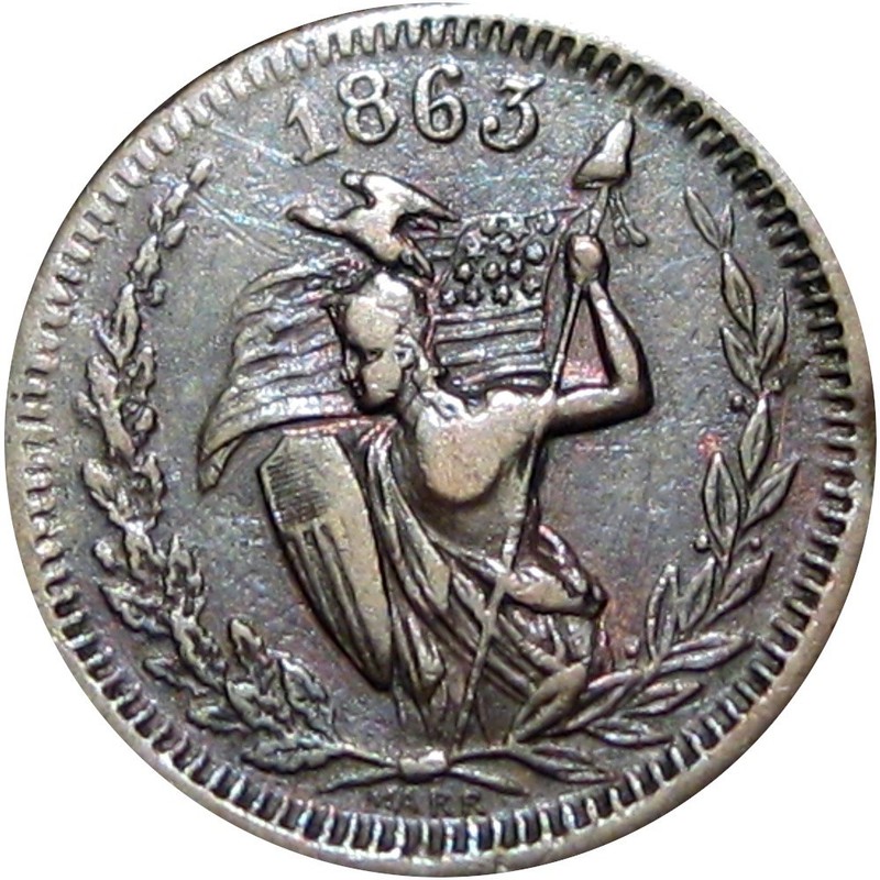 1863 Milwaukee Wisconsin Civil War Token Louis Kurz Photographer Amazon Warrior