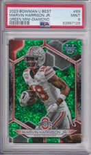 2023 Bowman University Best Green Diamond Refractor Marvin Harrison Jr. #89 PSA9