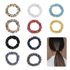 10Pcs Crystal Rhinstone Hair Ties, Crystal Ponytail Holders Crystal Scrunchie...