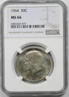 1964 50C NGC MS 66 Silver Kennedy Half Dollar