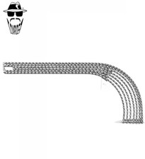 ORIGINAL LOWRIDER 12” Lucky 7-Square Twisted Bicycle Deluxe Chain Guard Chrome.