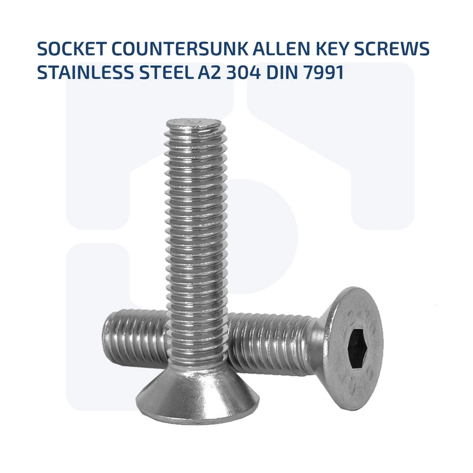 FIXINFASTENERS M4 COUNTERSUNK BOLTS ALLEN KEY BOLT SOCKET SCREWS A2 STAINLESS STEEL DIN 7991