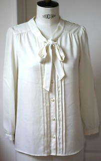 élégant chemisier habillé ANY SIS 36 viscose écru neuf