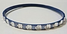 Vintage Silver Tone Blue Child's Bangle Bracelet