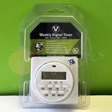 CAP VALULINE WEEKLY DIGITAL TIMER 120v Programmable 15 amps Dual 1min On/Off