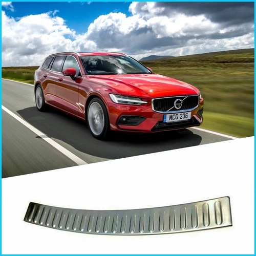 Chrome Rear Bumper Protector Stainless Steel For VOLVO V60 2014-2018 - Picture 1 of 3