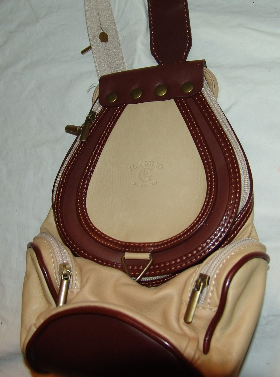 IL Giglio Italy Backpack Bag Purse Handbag Sling Two tone  display picture 3