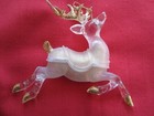 FLYING ANTLER REINDEER Clear & Gold with Glitter Accent Christmas Ornament Decor — photo 1