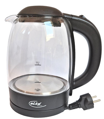 Elta  Glaswasserkocher Wasserkocher schwarz 1L Neu