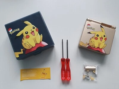 MARKENLOS Gameboy Advance SP Case Hülle Gehäuse | Pikachu Edition mit Box NEU | IPS ready