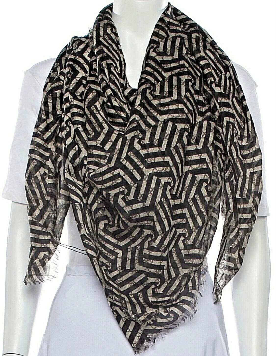 Écharpe homme GUCCI GG Monogramme mélange de soie