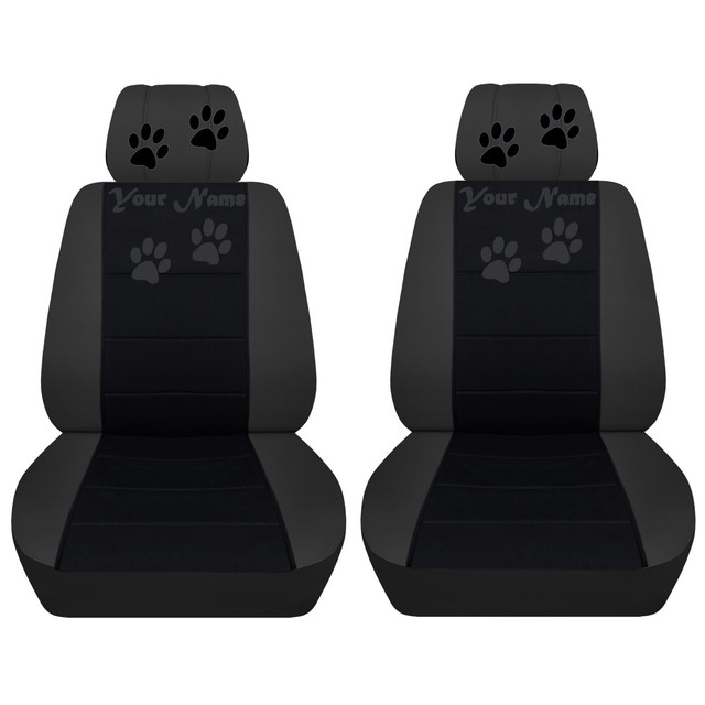 front Seat Covers fits 2008 to 2012 Jeep Liberty BlackCharcoal Paw