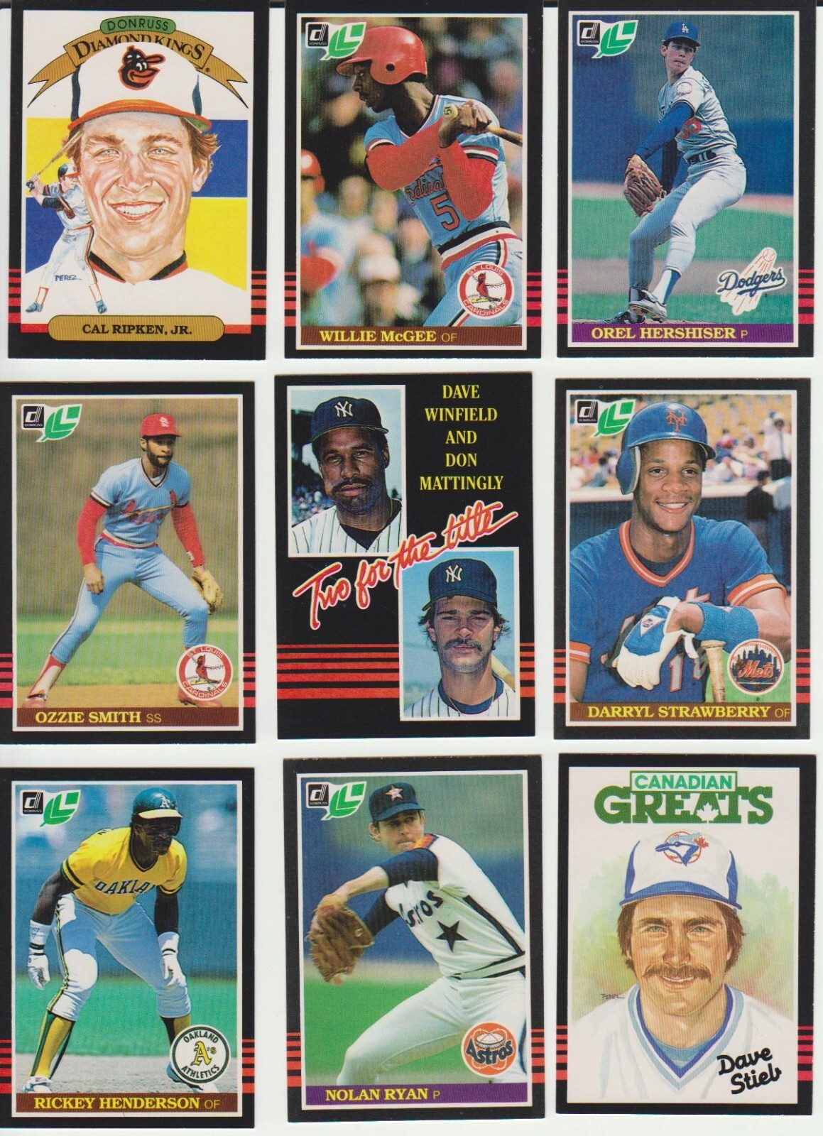1985 Leaf Canadian Baseball SET BREAK, stars, commons, Hall of Famers, #1-264