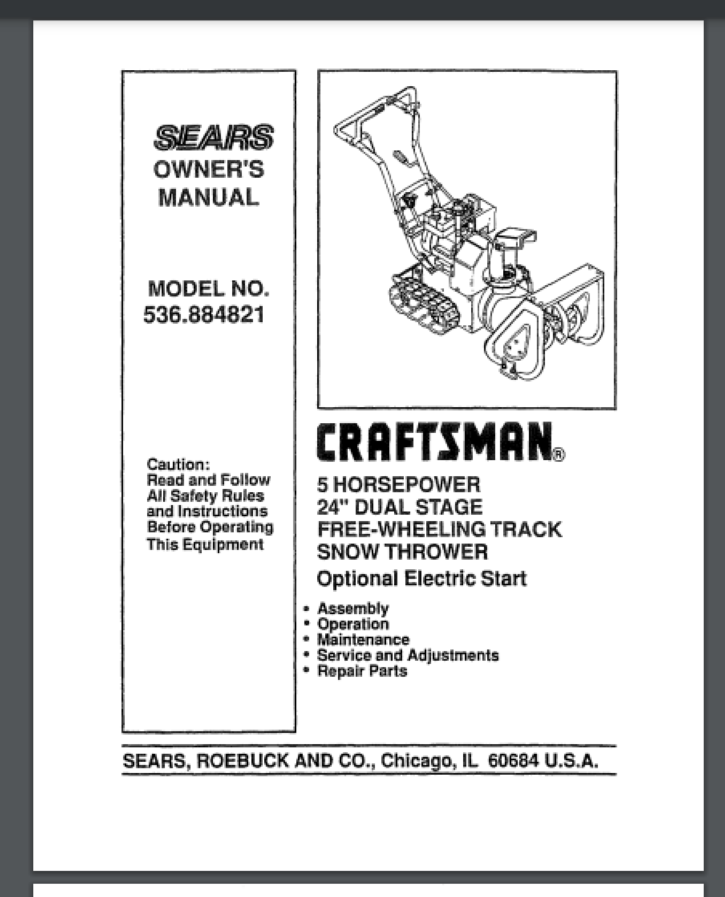 Sears Craftsman Snow Blower Parts How To Remove Carburetor Craftsman